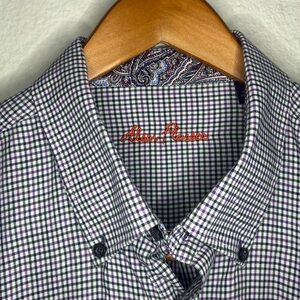 Alan Flusser Striped Long Sleeve Button Down Shirt Size XXL